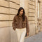 Synthetic Fur Jacket with Patch Pockets