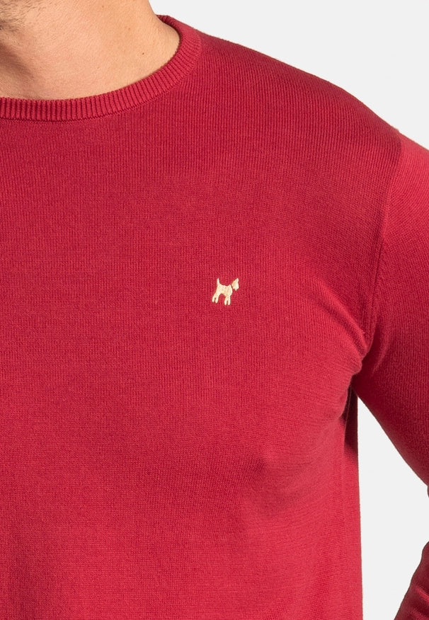 Burgundy Round Neck Sweater-Sweater-Williot-S-Urbanheer