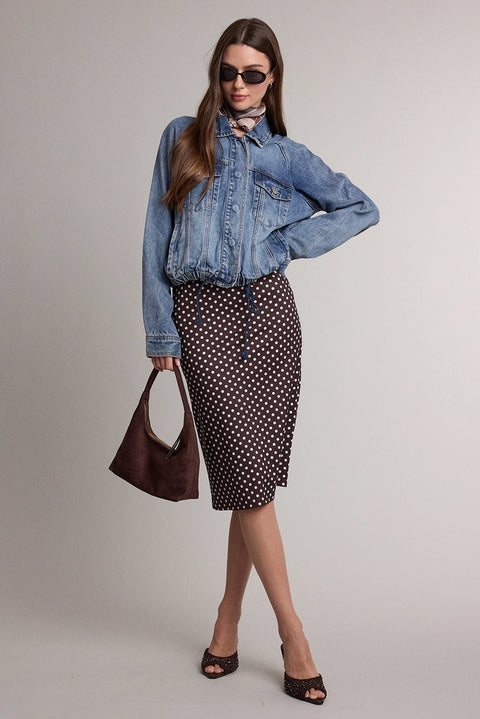 Soft Washed Denim Drawstring Jacket