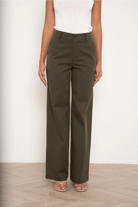 Urban Wide High-Waisted Pants with Back Triangle Pocket