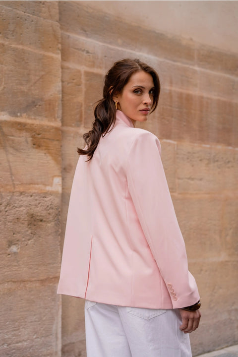 Timeless Structured Jacket with Fold-Down Officer Collar