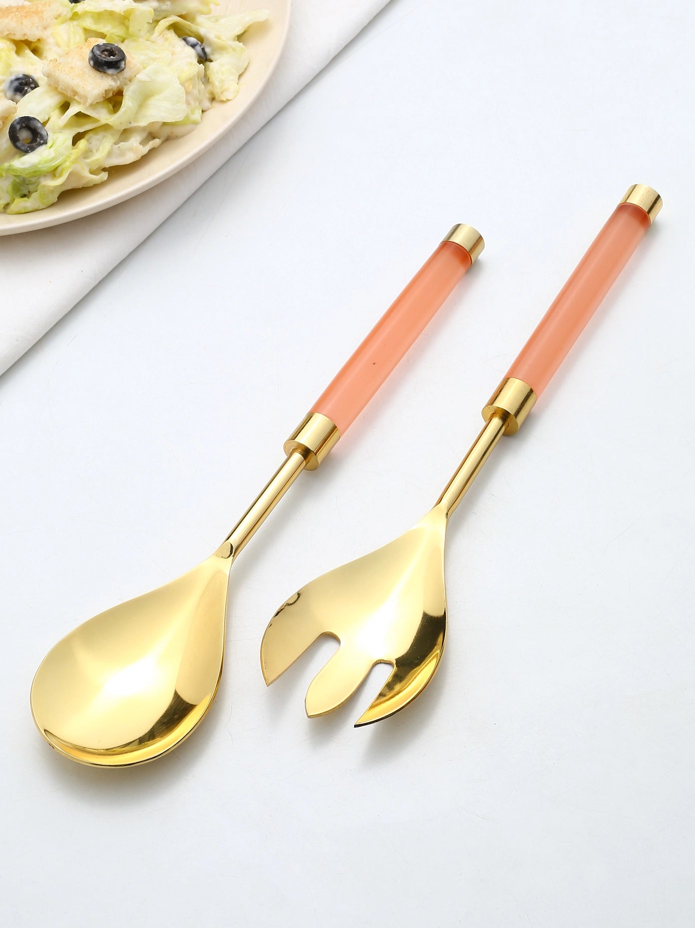 Metal & Resin Salad Server 2- Piece Set-Tiramisu-Urbanheer