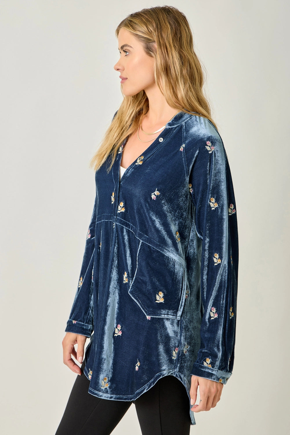 Embroidery Velvet Shirt