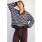 Striped Cozy Cashmere V-Neck Sweater