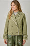 Lace Trim Half Length Trench Coat