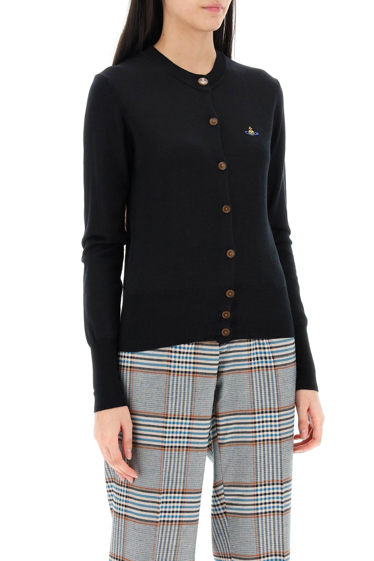 Copy Of Vivienne Westwood Bea Cardigan With Embroidered Logo Black-Vivienne Westwood-XS-Urbanheer