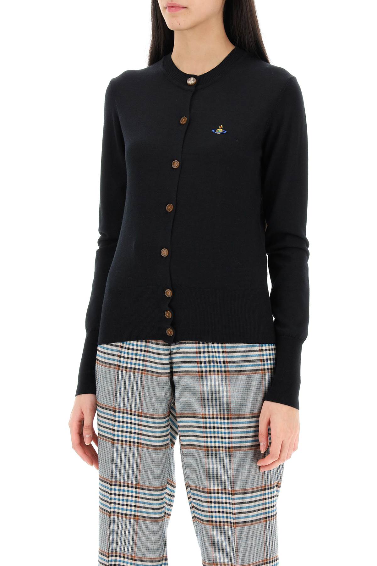 Copy Of Vivienne Westwood Bea Cardigan With Embroidered Logo Black-Vivienne Westwood-XS-Urbanheer