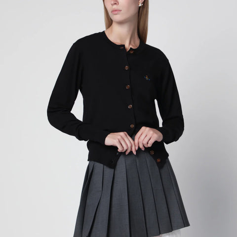 Vivienne Westwood Bea cotton-cashmere cardigan with Orb embroidery, black