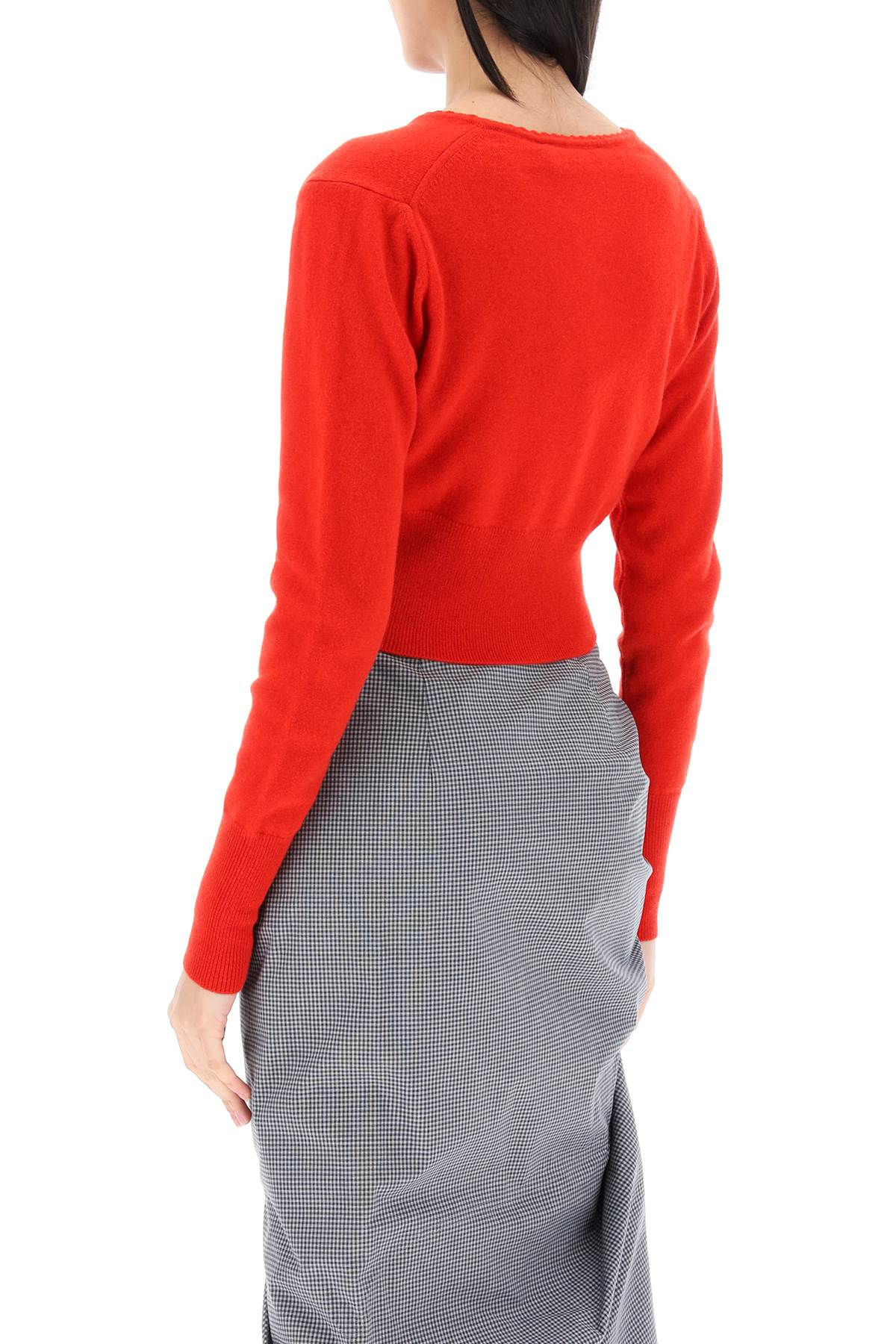 Red Vivienne Westwood Bea Cropped Cardigan-Vivienne Westwood-XS-Urbanheer
