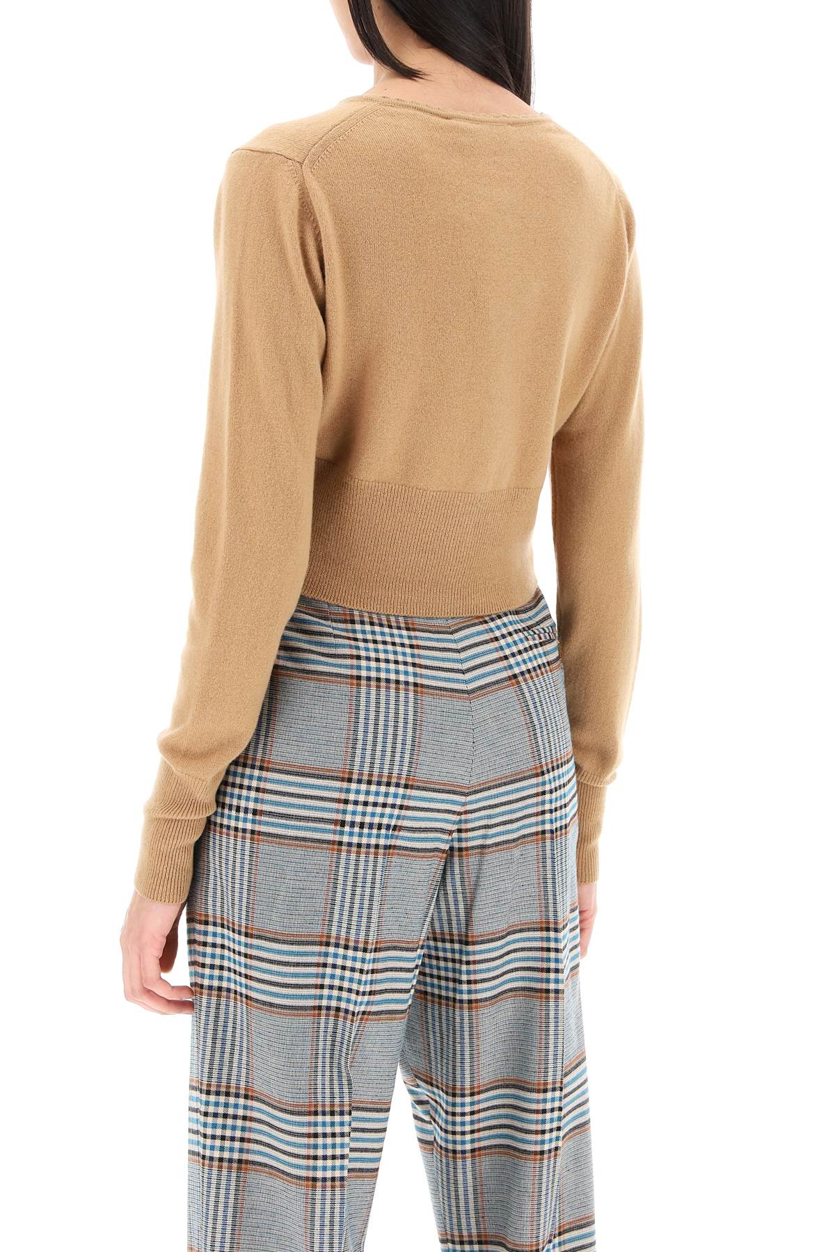 Beige Vivienne Westwood Bea Cropped Cardigan-Vivienne Westwood-XS-Urbanheer