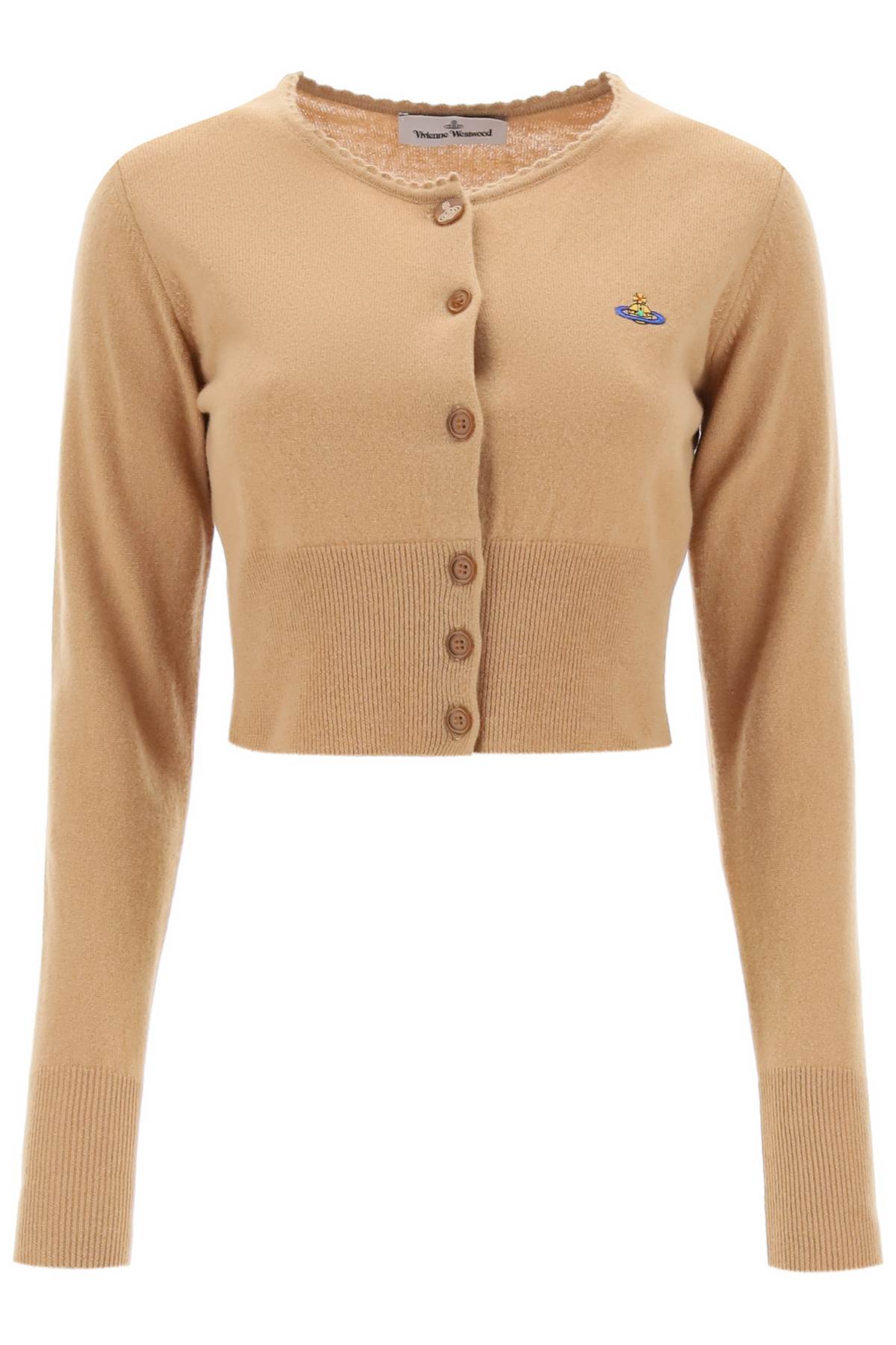 Beige Vivienne Westwood Bea Cropped Cardigan-Vivienne Westwood-XS-Urbanheer