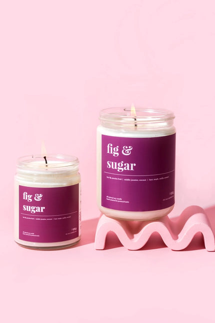 Fig And Sugar Scented Soy Candle - 9Oz-Home & Garden - Home Decor - Candles & Holders-Candelles Soy Candles-9oz-Urbanheer