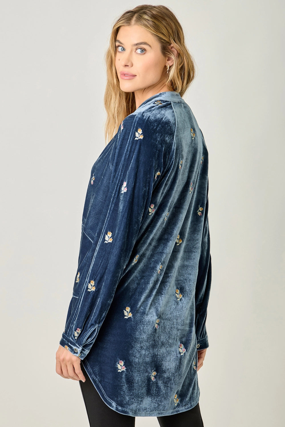 Embroidery Velvet Shirt