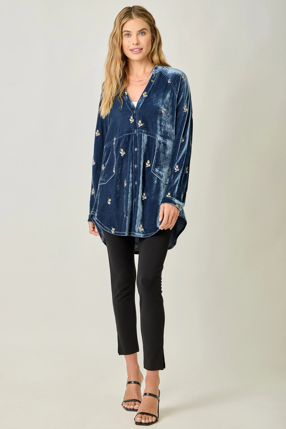 Embroidery Velvet Shirt