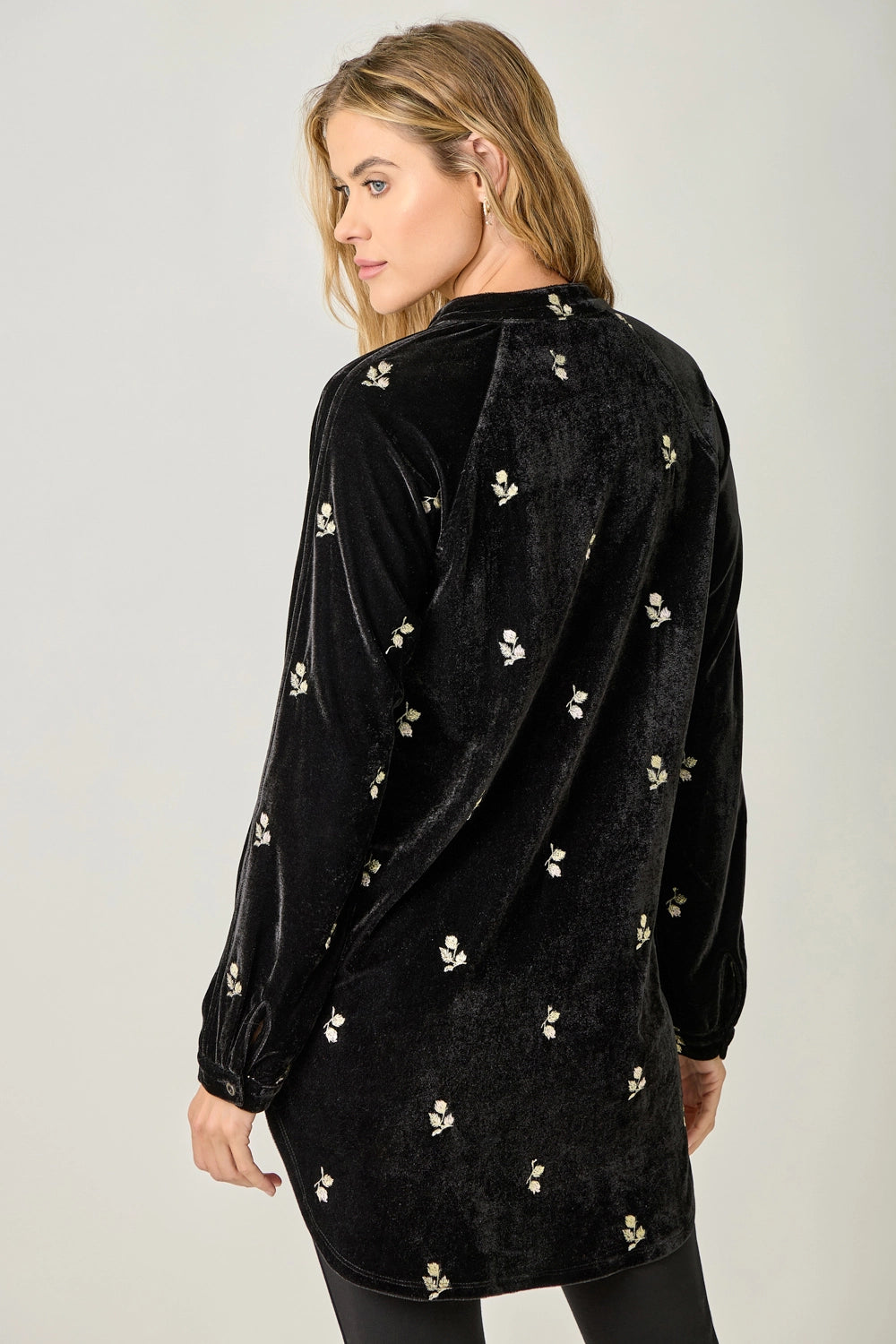 Embroidery Velvet Shirt
