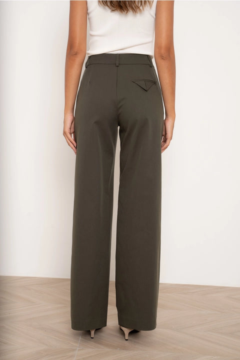 Urban Wide High-Waisted Pants with Back Triangle Pocket