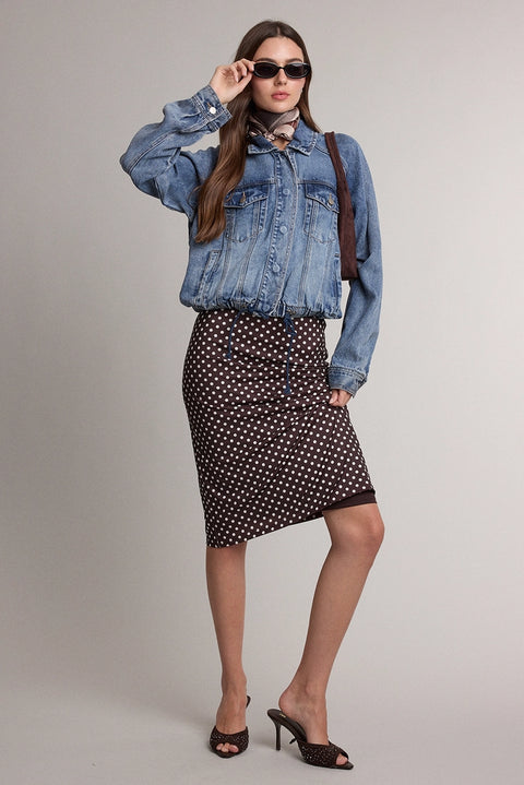 Soft Washed Denim Drawstring Jacket