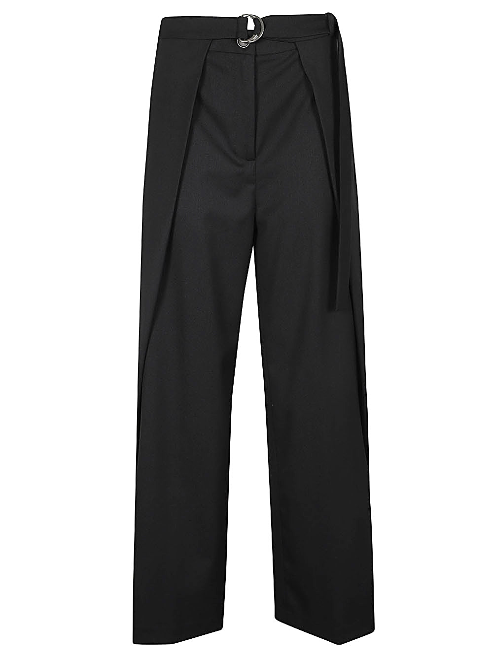 Erika Cavallini Semi-Couture Trousers Black-Trousers-Erika Cavallini Semi-Couture-42-Urbanheer