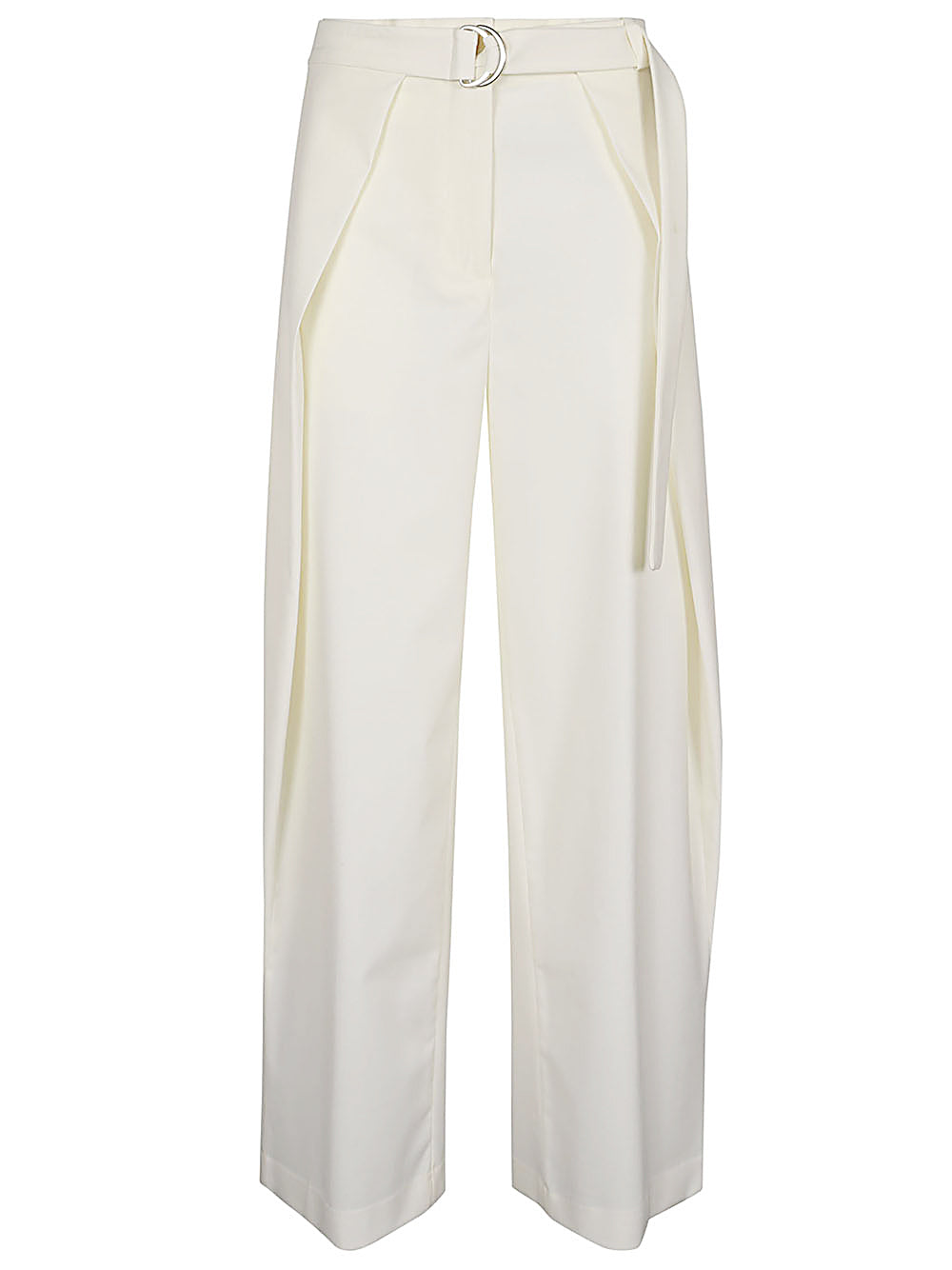 Erika Cavallini Semi-Couture Trousers White-Trousers-Erika Cavallini Semi-Couture-38-Urbanheer