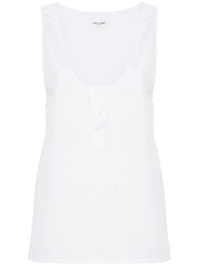 Saint Laurent semi-sheer Henley Tank Top