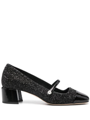 Jimmy Choo Elisa 45 Leather Glitter Pumps-High Heel-Jimmy Choo-39-Urbanheer