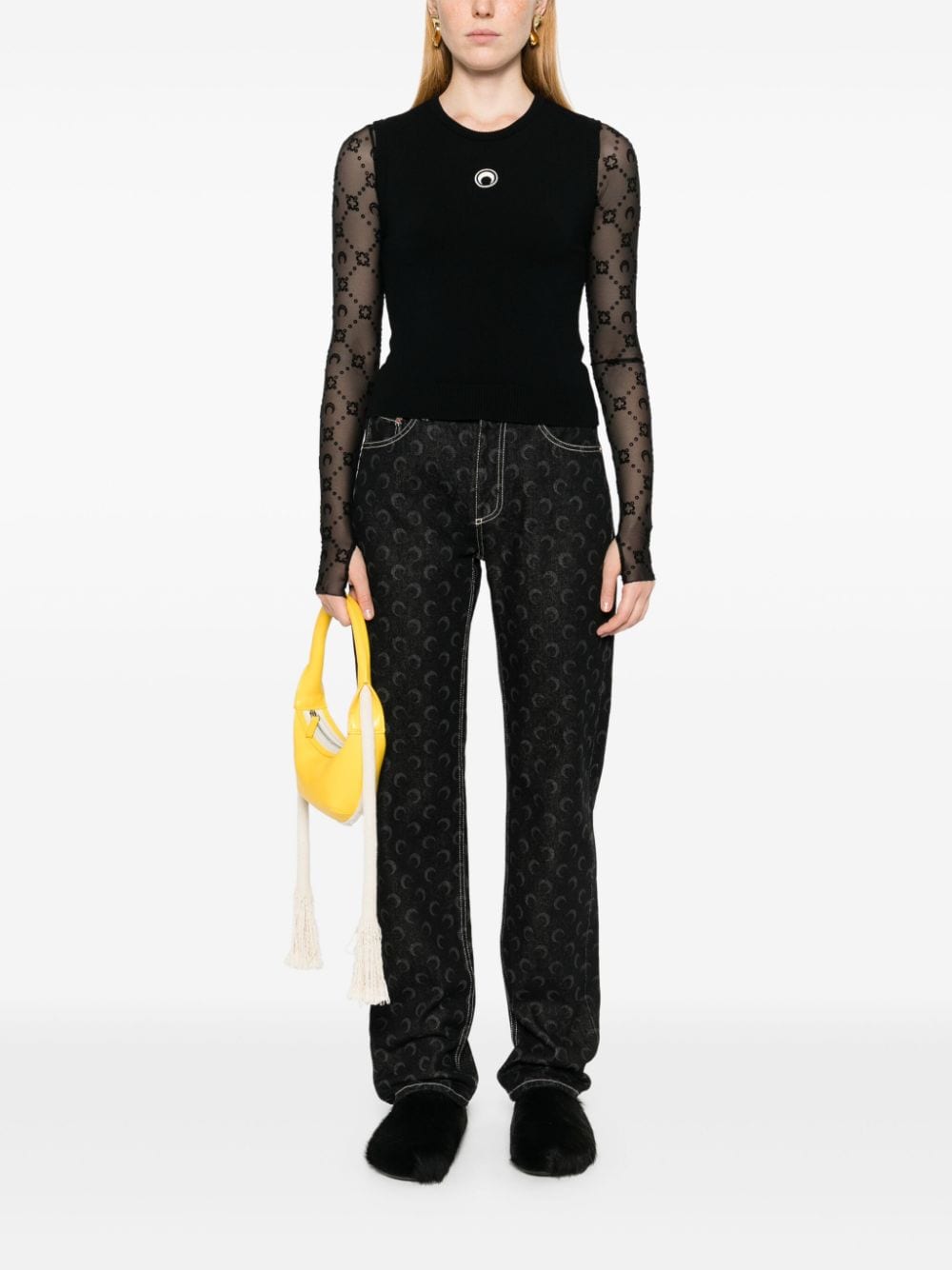 Marine Serre Crescent Moon-embroidered tank top-Topwear-Marine Serre-L-Urbanheer