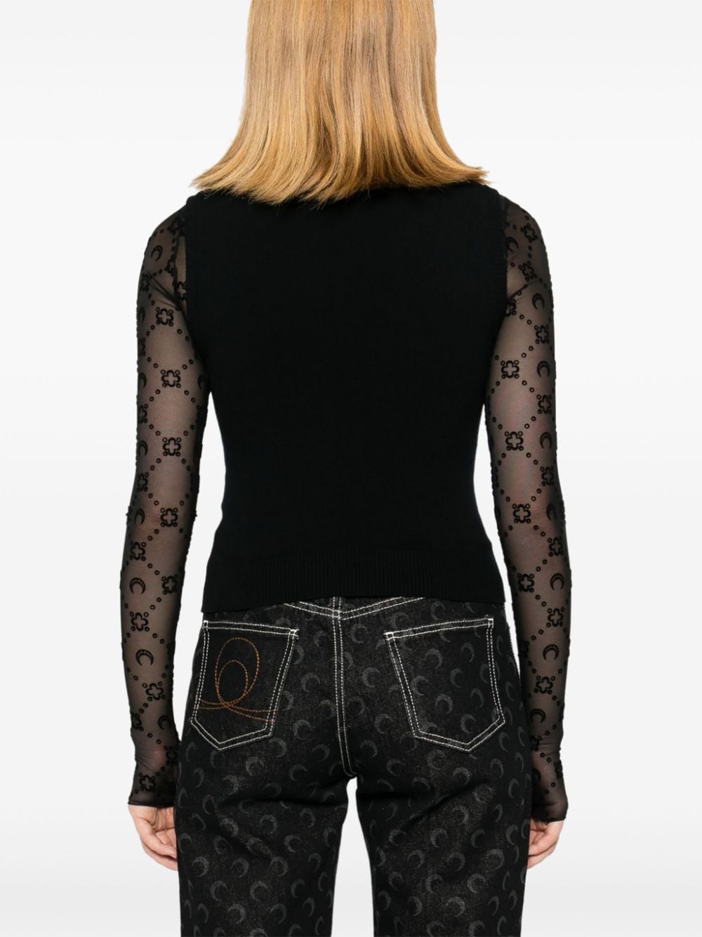 Marine Serre Crescent Moon-embroidered tank top-Topwear-Marine Serre-L-Urbanheer