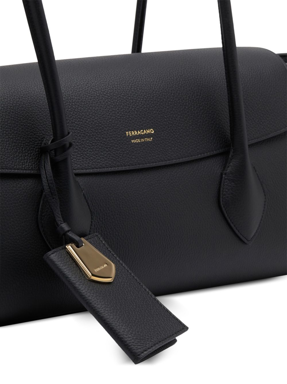 Ferragamo Bags.. Black-Shopper-Ferragamo-UNI-Urbanheer