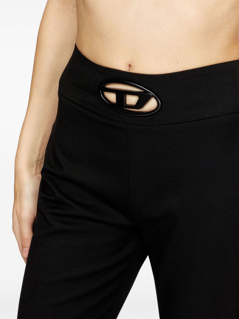 Diesel Oval D logo plaque high-waisted Wool blend trousers