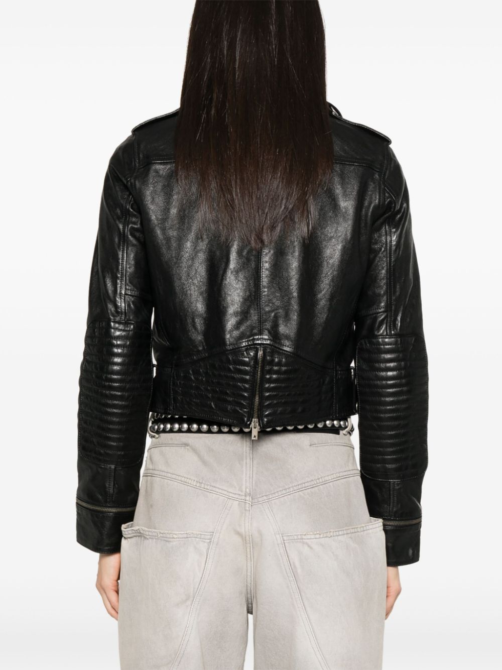Golden Goose leather jacket with shiny effect-Jackets-Golden Goose-40-Urbanheer