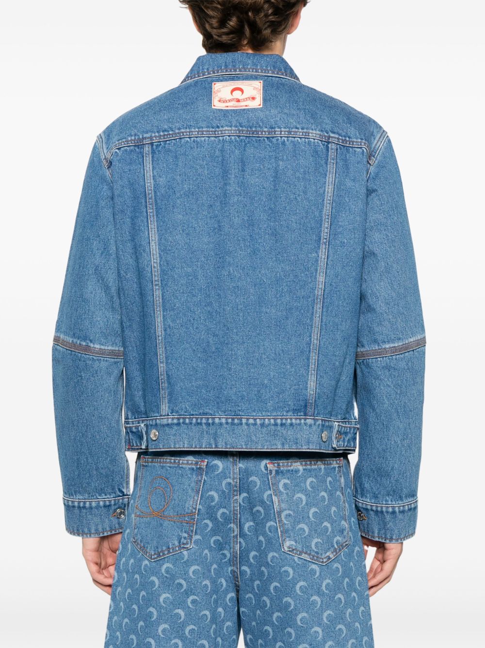 Marine Serre crescent moon-print denim jacket-Jackets-Marine Serre-50-Urbanheer