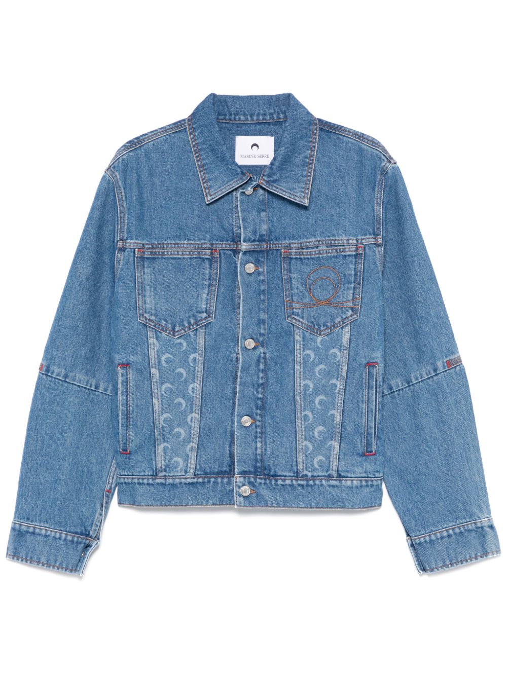 Marine Serre crescent moon-print denim jacket-Jackets-Marine Serre-50-Urbanheer