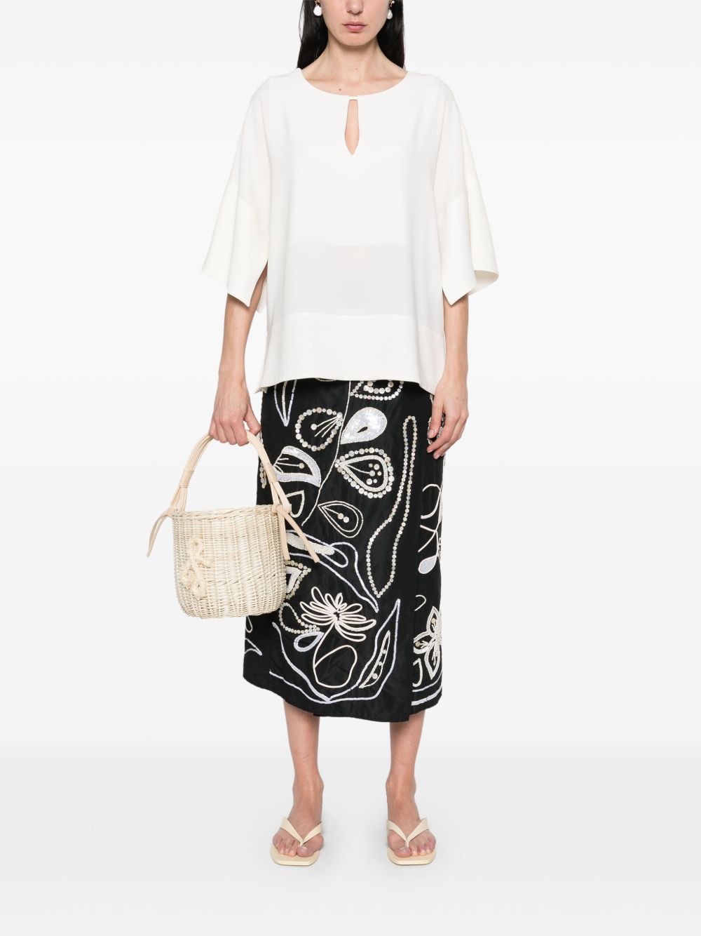 Alberto Biani Blouse with teardrop opening