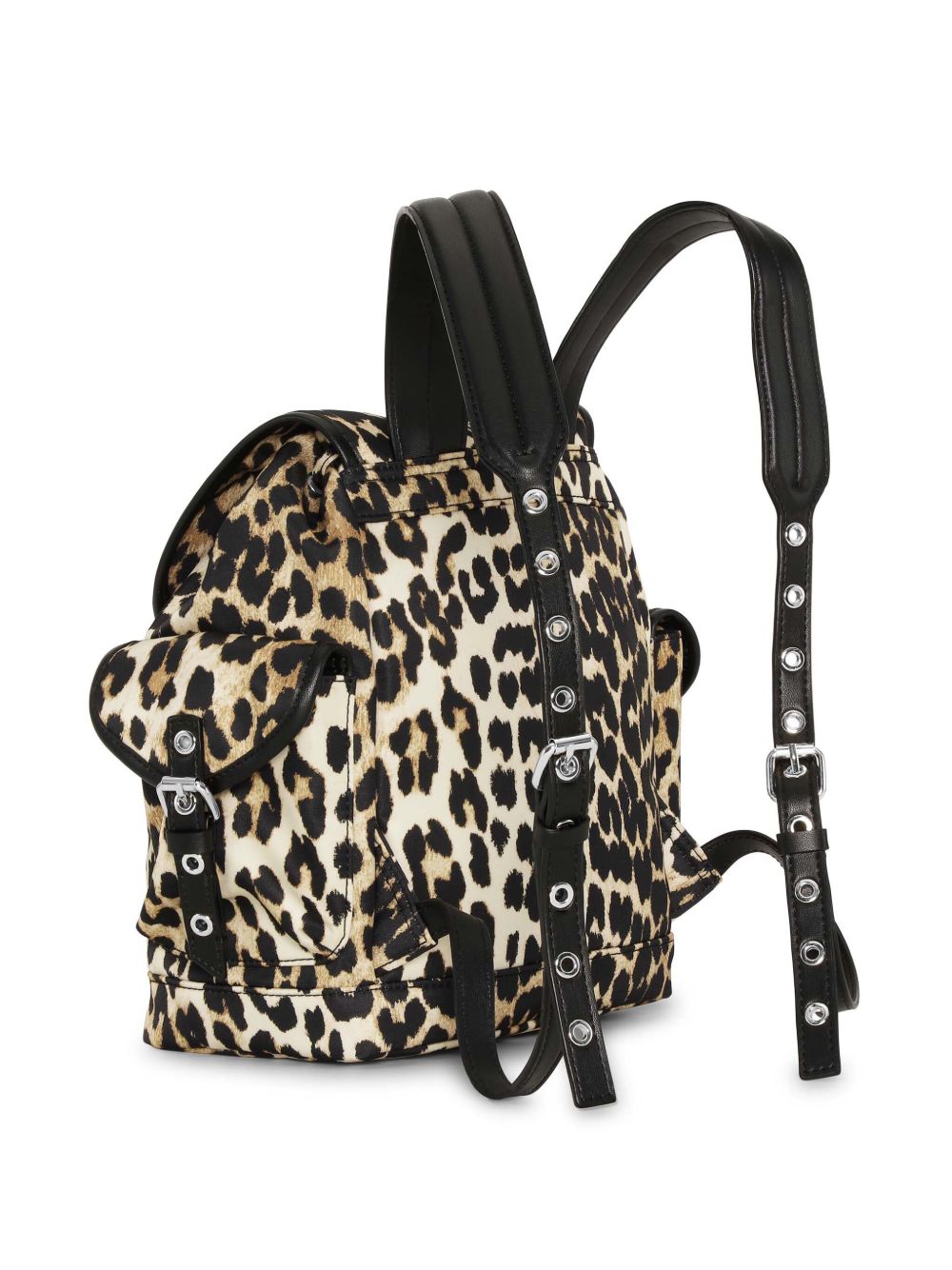 Ganni Leopard Small Nylon Bucky Backpack-Backpacks-Ganni-UNI-Urbanheer