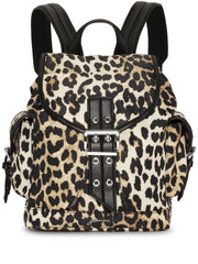 Ganni Leopard Small Nylon Bucky Backpack-Backpacks-Ganni-UNI-Urbanheer