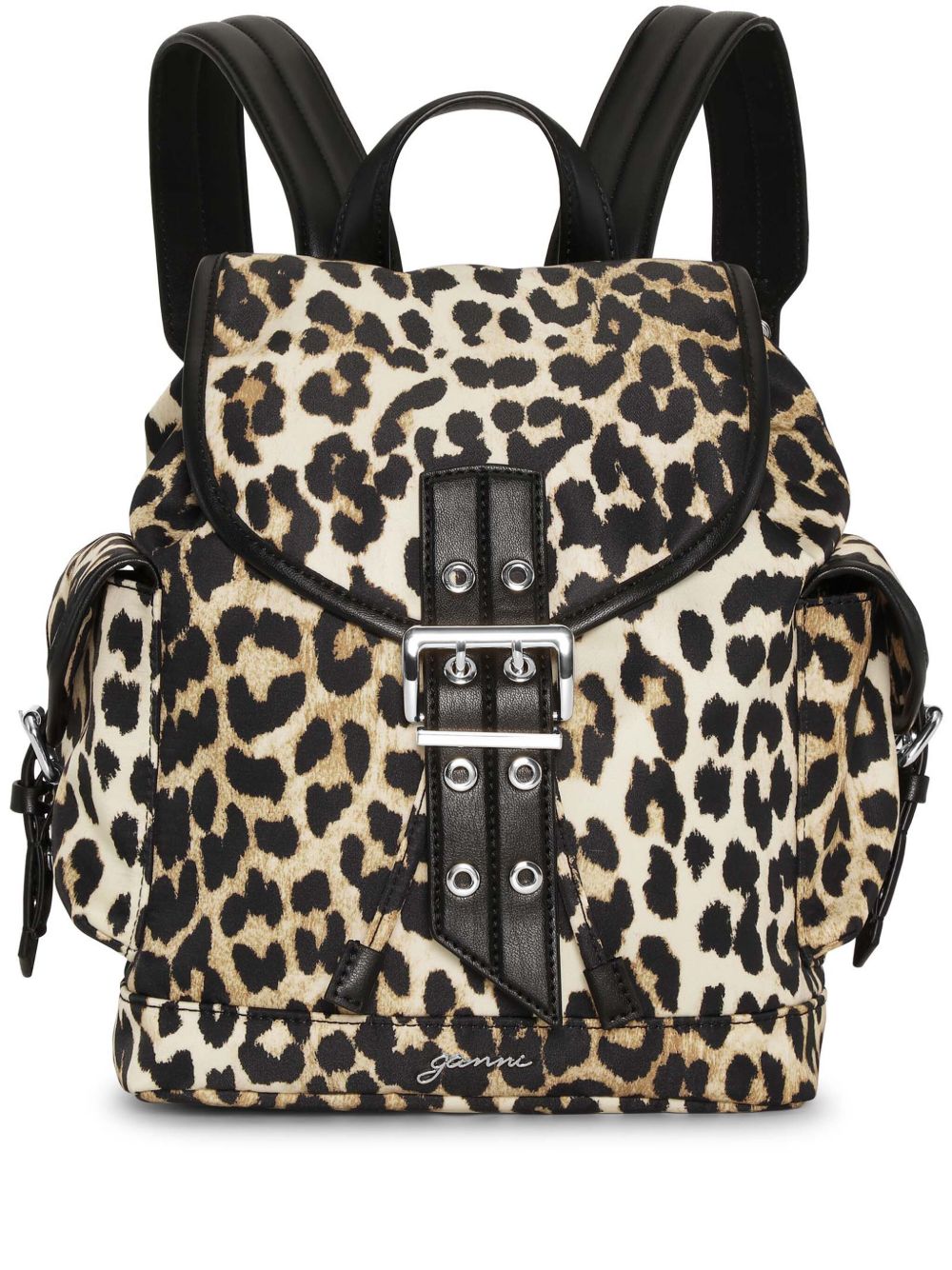 Ganni Leopard Small Nylon Bucky Backpack-Backpacks-Ganni-UNI-Urbanheer