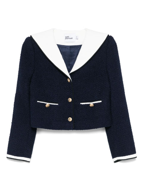 Self-Portrait Bouclé cropped jacket