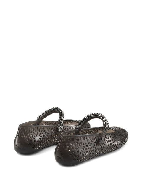 Jimmy Choo The Jelly Ballerina Flats with Crystal Embellishment