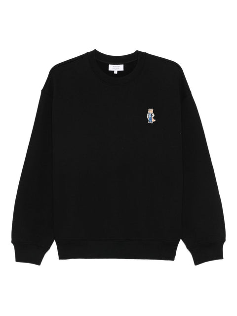 Maison Kitsuné Fox-embroidered cotton sweatshirt