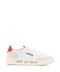 Autry MEDALIST LOW SNEAKERS IN WHITE AND RED LEATHER WITH LETTERING