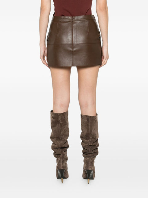 Parosh P.A.R.O.S.H. Leather mini skirt