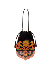 Etro Suede Kalispera Bag With Beads And Fringes