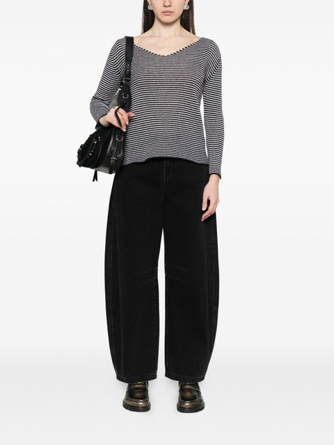 Beyou V-neck long sleeves Cashmere v-necked sweater