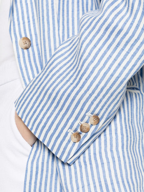 White Sand Linen blend single-breasted jacket