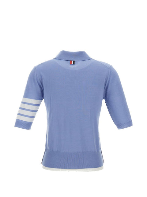 Thom Browne T-shirts and Polos LIGHT BLUE