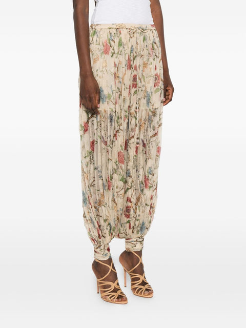 Into The East Printed Silk Trousers