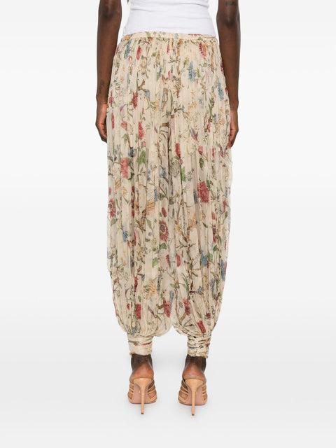 Into The East Printed Silk Trousers