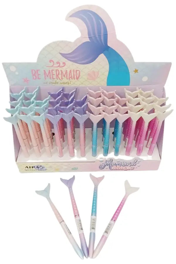 48-Piece Mermaid Tail Shimmer Ball Point Pen-Elaa-Urbanheer