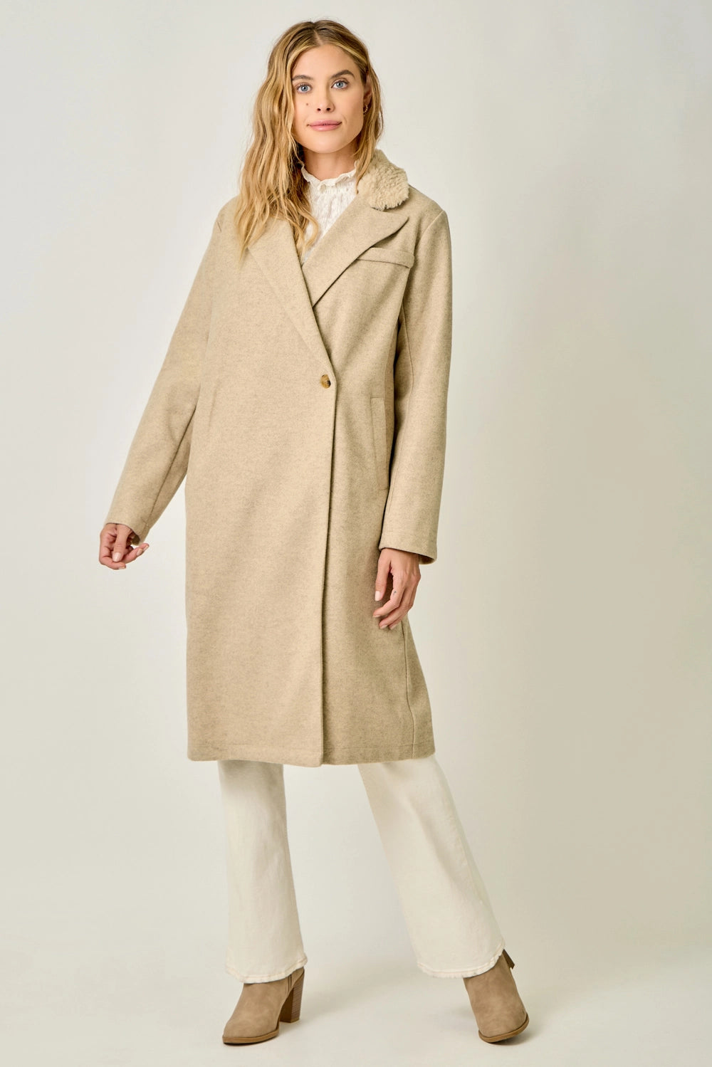 Fur Collar Long Coat