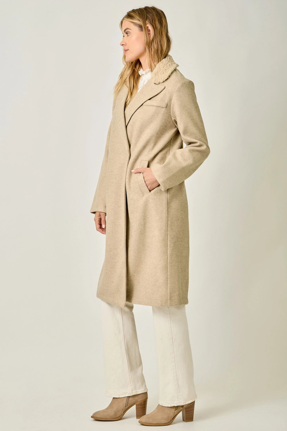 Fur Collar Long Coat